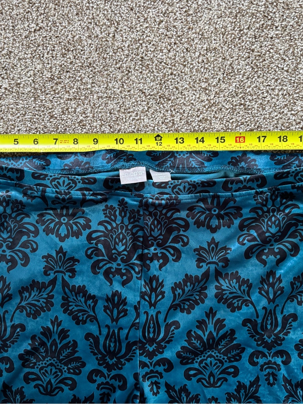 *NEW* Chico’s Zenergy Velour Teal Leggings Pant - Size: 20/22 - Picture 5 of 5